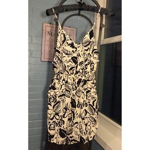 Floral‎ Print Romper Sleeveless V-Neck Elastic Waist Casual Jumpsuit S/M NWT
